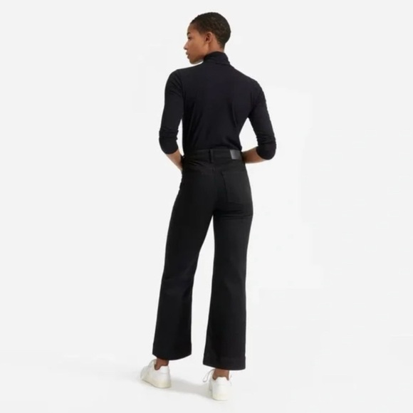 Everlane The Wide Leg Jean Denim Button Fly Women's Black Size 27 Ankle - Picture 2 of 11